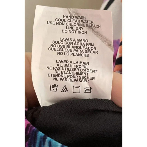 Aqua Green Women's Racerback Tankini Swim Top Black Multicolored Size Small NEW - Picture 4 of 5